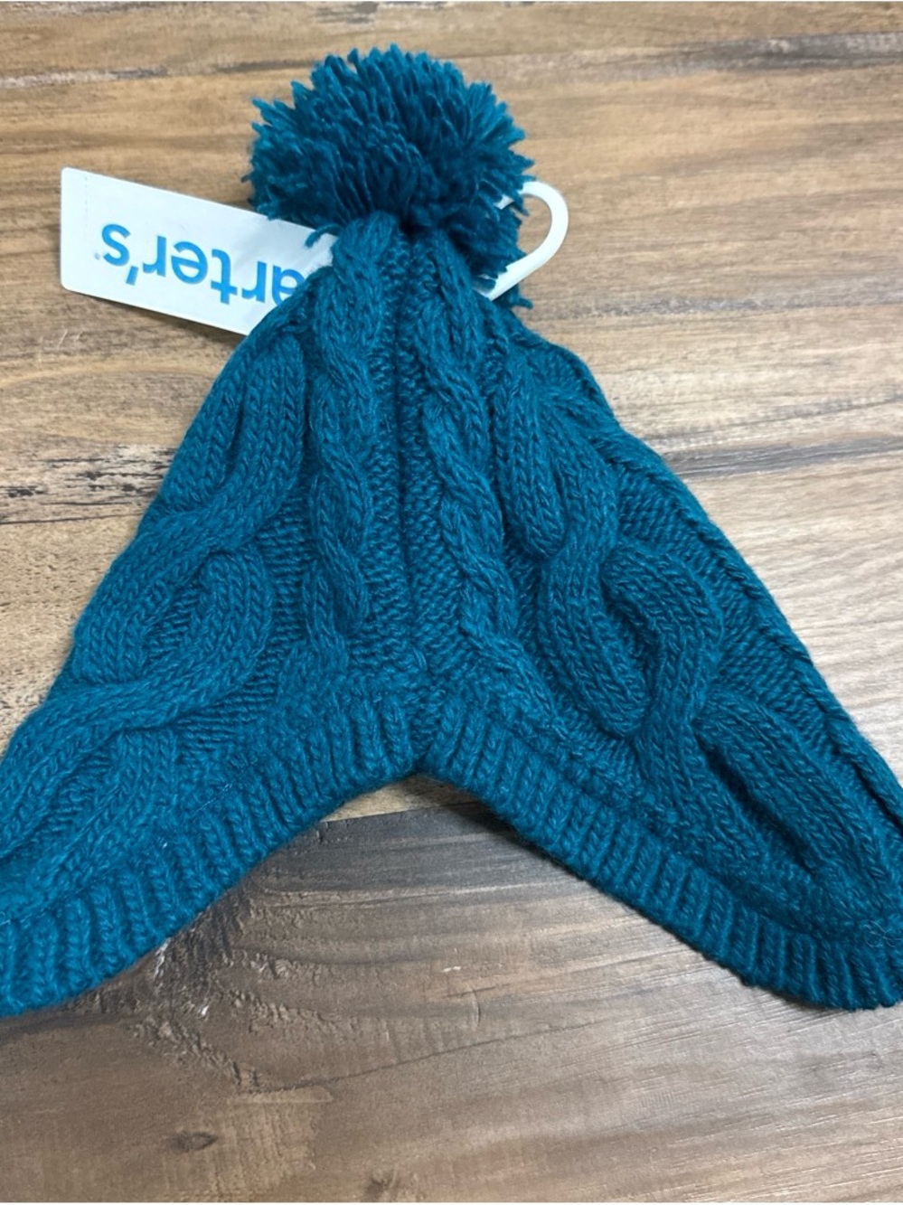 Carter's Dark Teal Pom Hat with Ear Flaps